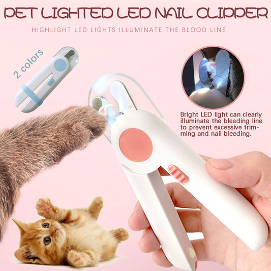 Pet Nail Clippers LED Light-Emitting Professional Pet Nail Clippers Dog Cat Cutter