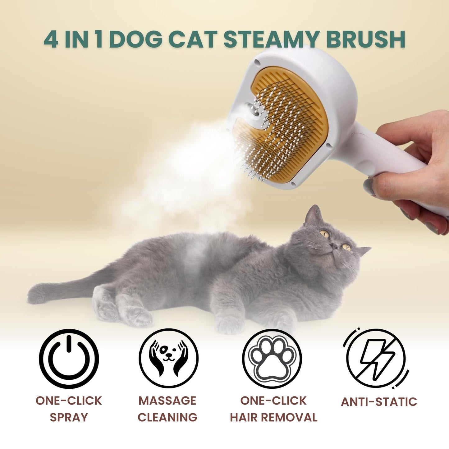 Brush With Spray For Pet Grooming Cat &  Dog