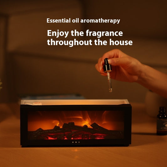 Home Flame Aromatherapy Colorful Essential 3D Flame Fireplace Oil Diffuser
